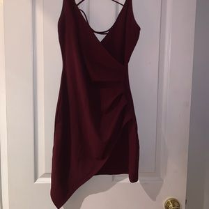 Burgundy Strappy Windsor Mini Dress